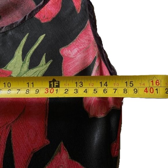 Vintage 90s Y2K Miss Selfridges slip dark florals fitted satin dress - Picture 14 of 16